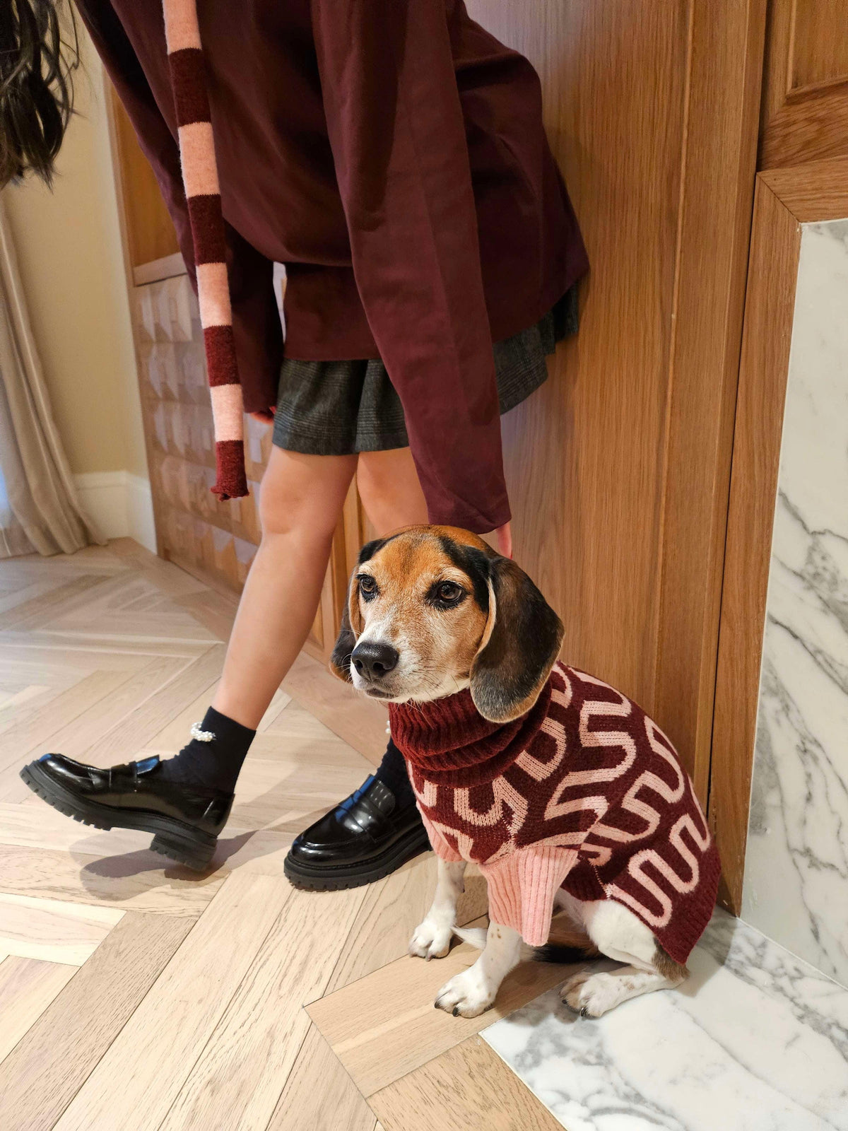 Rosé Bliss Thin Useless Striped Scarf (Free with Matching Sweater Purchase)
