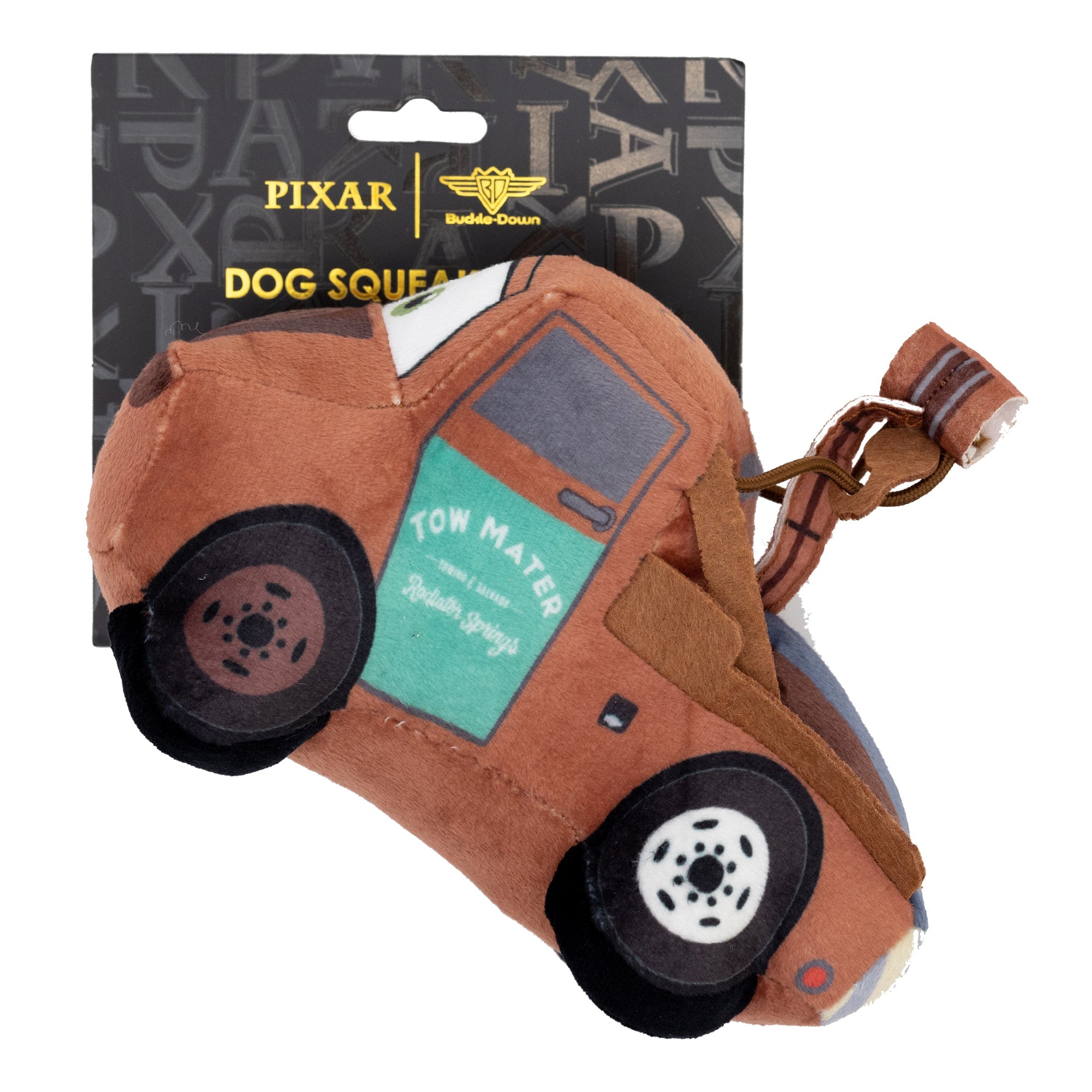 Dog Toy Squeaker Plush - Pixar Car Sir Tow Mater KG Tow Truck Replica