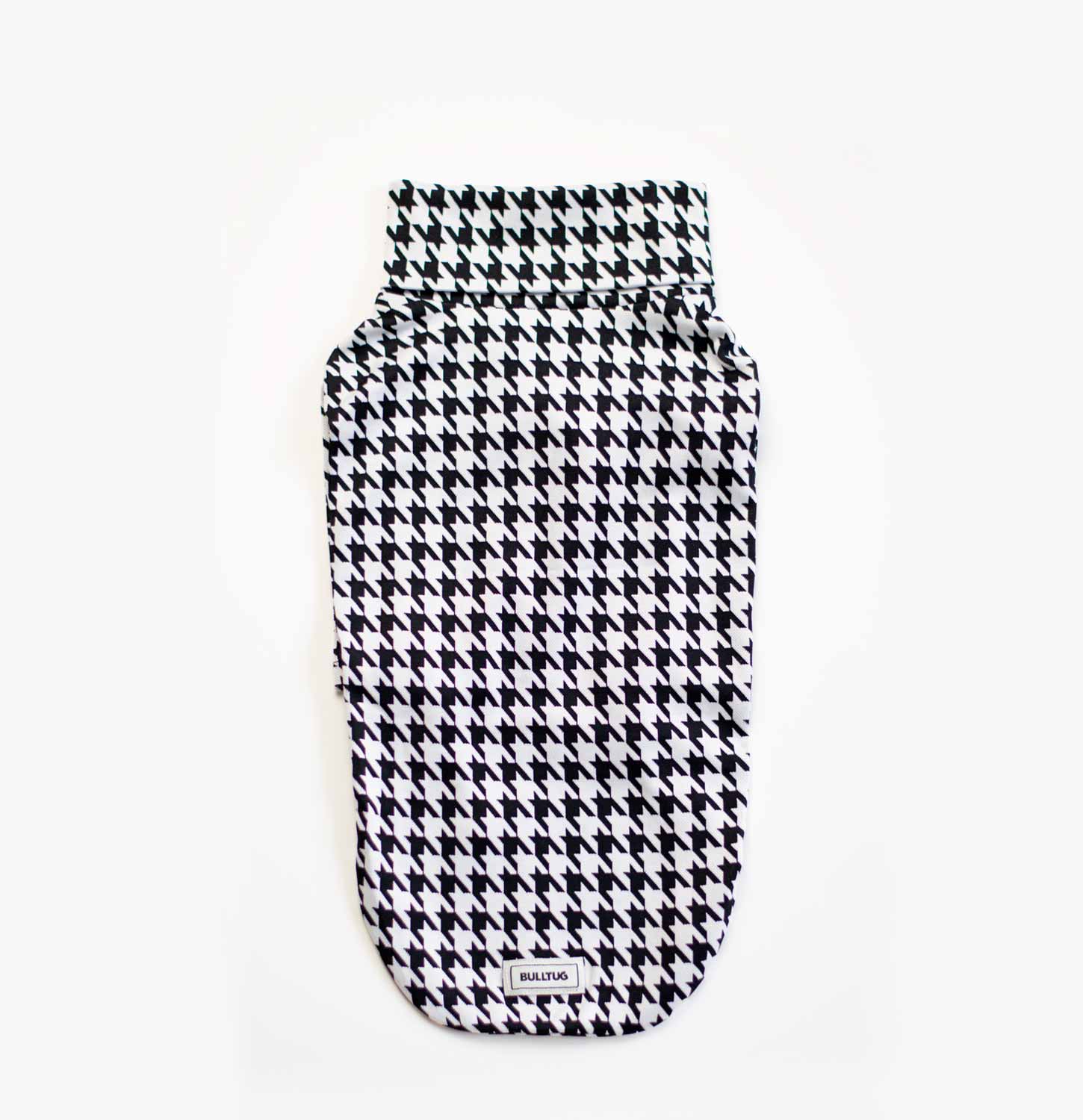 Top side of Black and White Doggy Sweatshirt #color_chic dogstooth