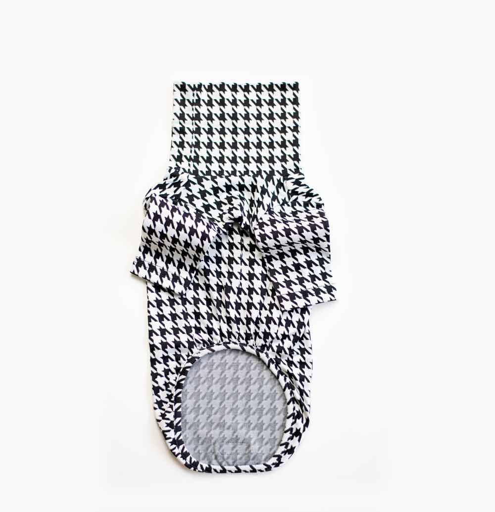 Bottom side of Black and White Doggy Sweatshirt #color_chic dogstooth