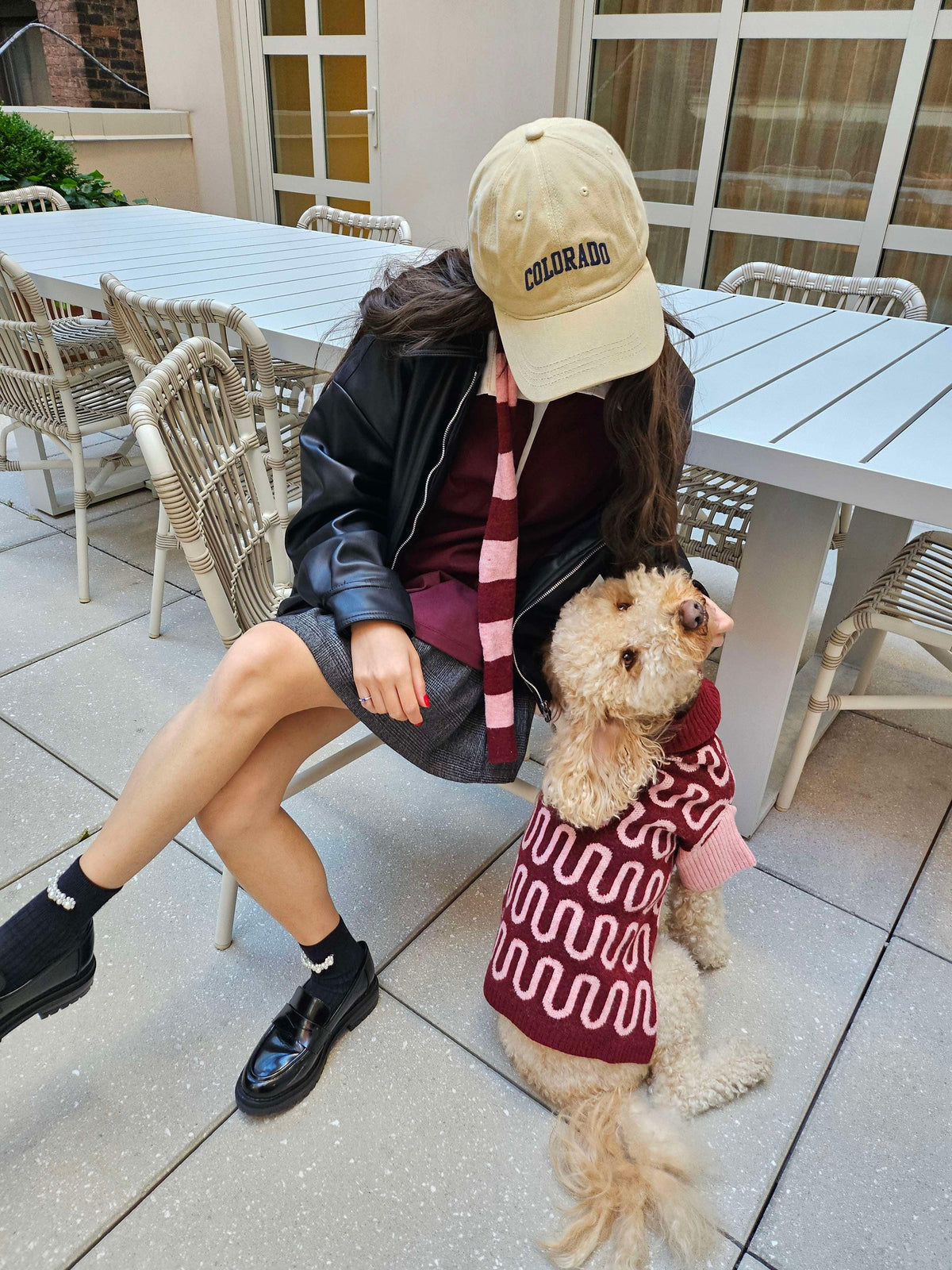 Rosé Bliss Thin Useless Striped Scarf (Free with Matching Sweater Purchase)