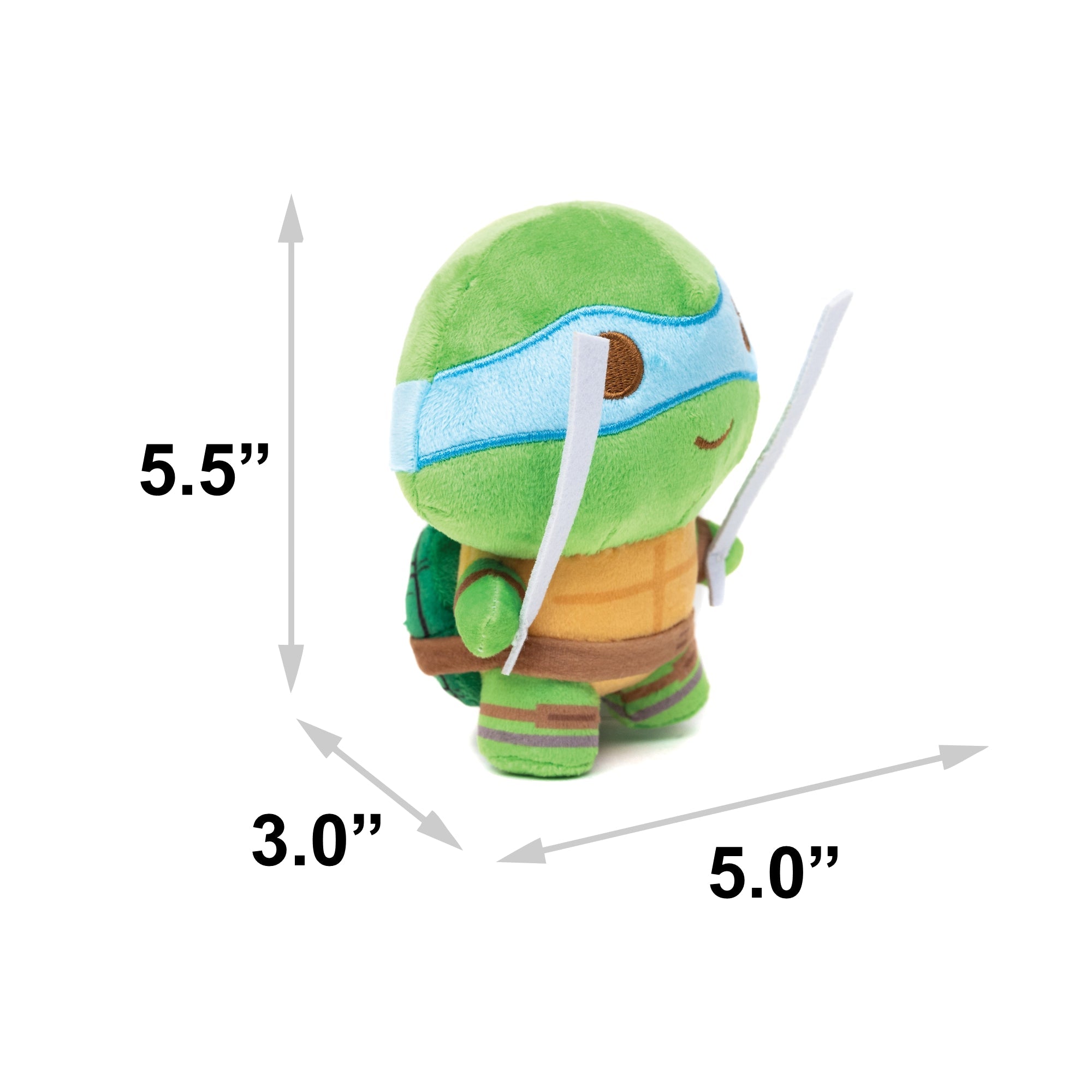 Dog Toy Squeaker Plush - Teenage Mutant Ninja Turtles Leonardo Full Body Sword Pose Blue