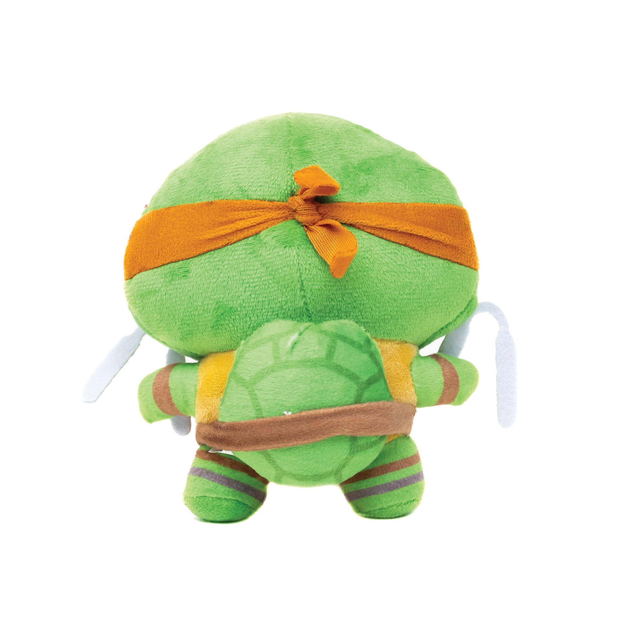 Dog Toy Squeaker Plush - Teenage Mutant Ninja Turtles Michelangelo Full Body Nunchucks Pose Orange