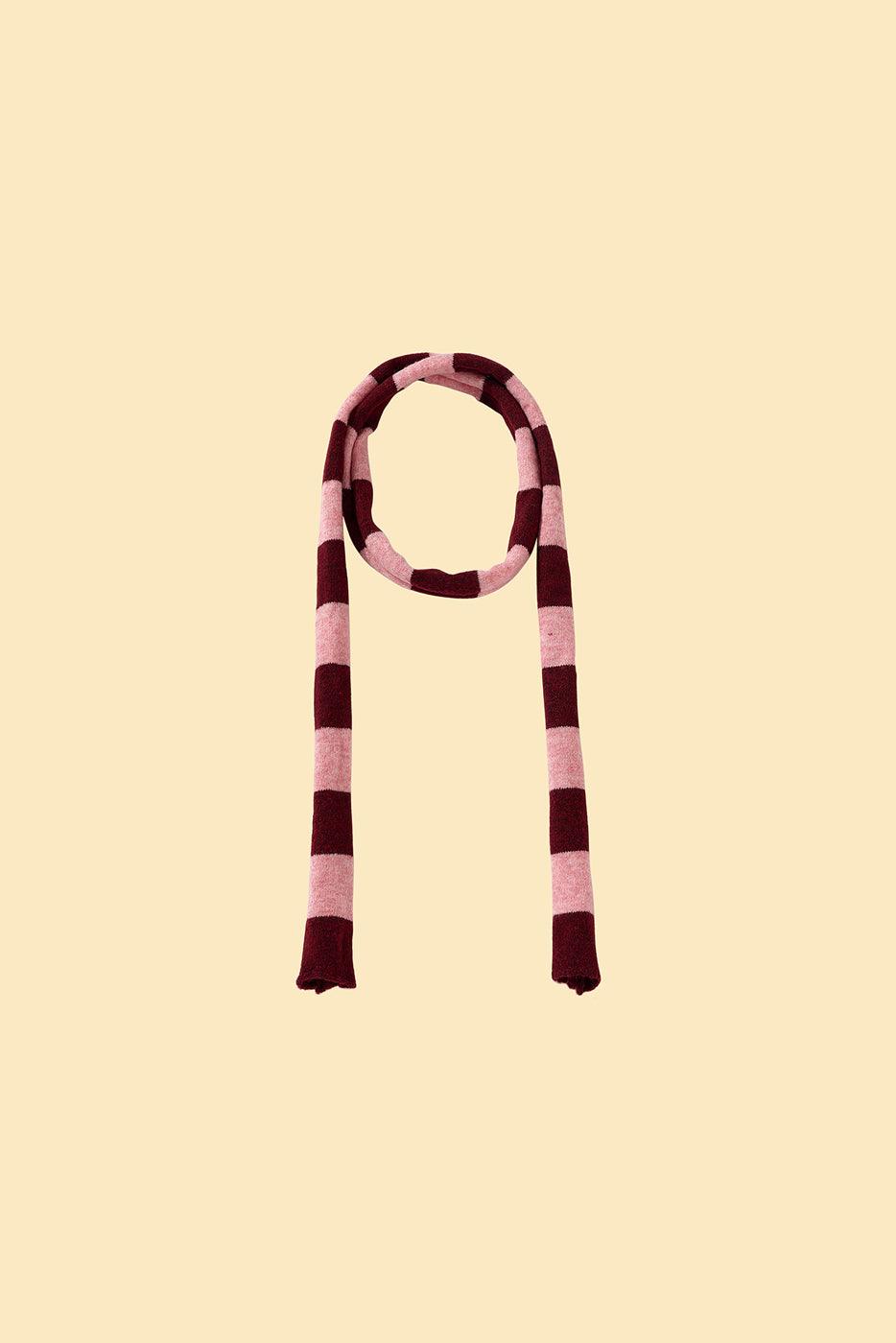 Rosé Bliss Thin Useless Striped Scarf (Free with Matching Sweater Purchase)