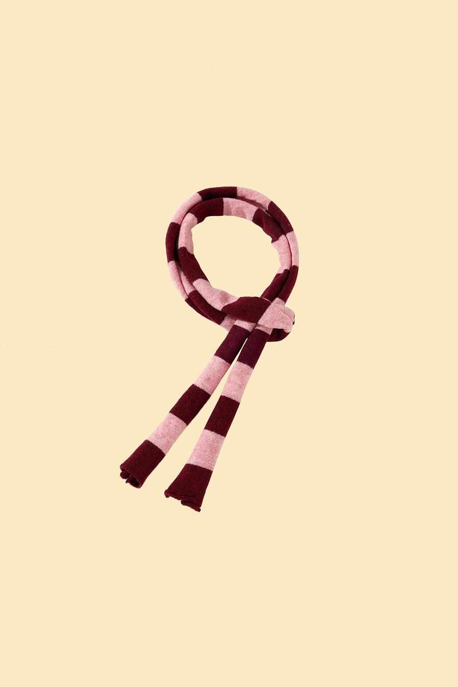 Rosé Bliss Thin Useless Striped Scarf (Free with Matching Sweater Purchase)