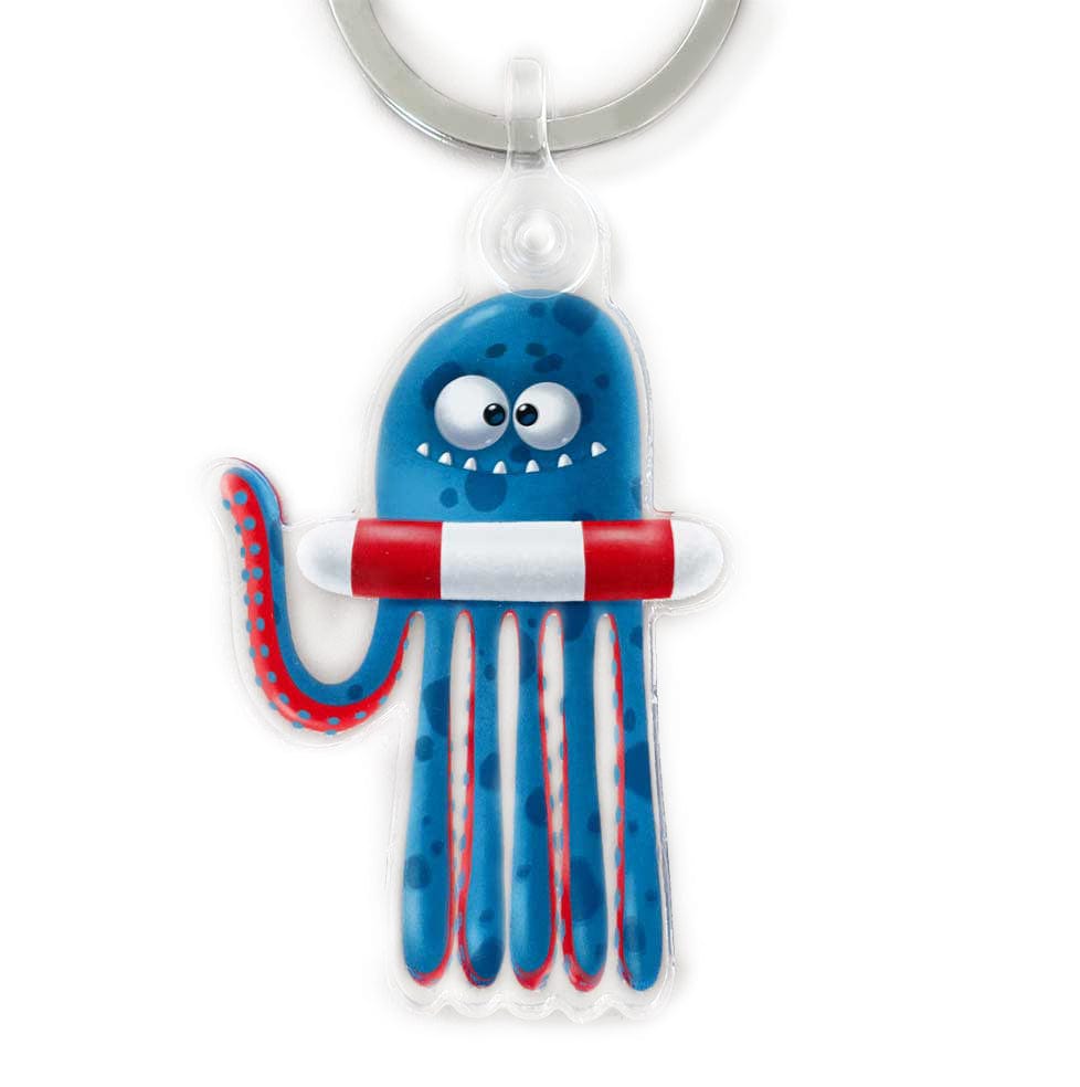 Cute Blue Octopus Keychain