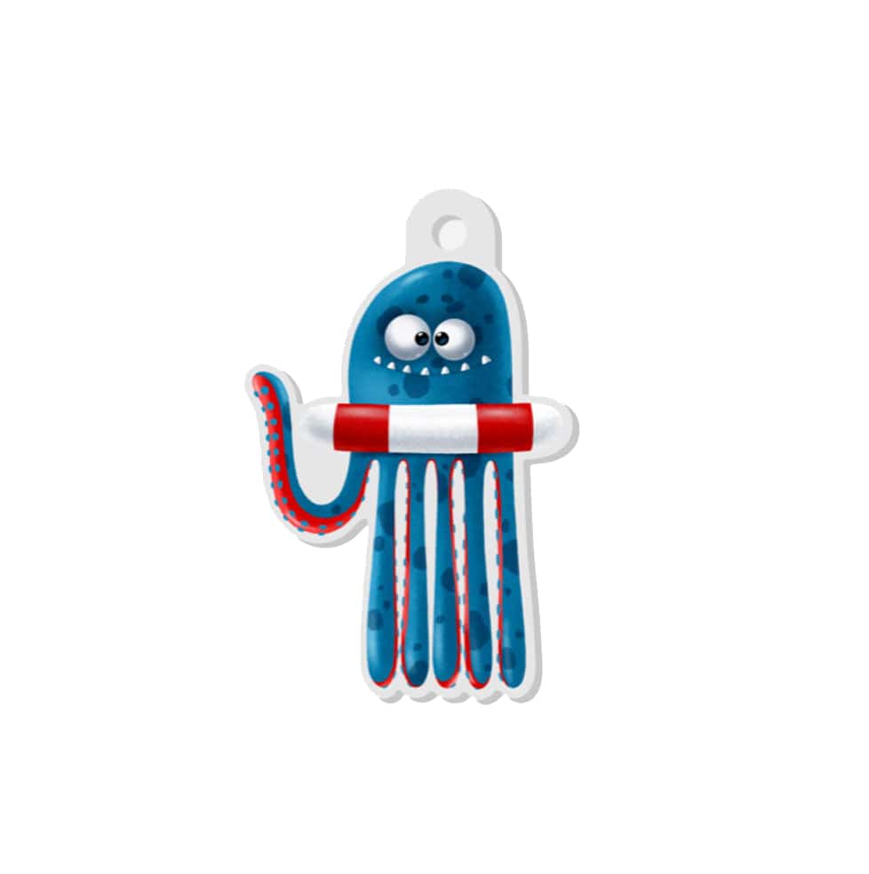 Cute Blue Octopus Keychain